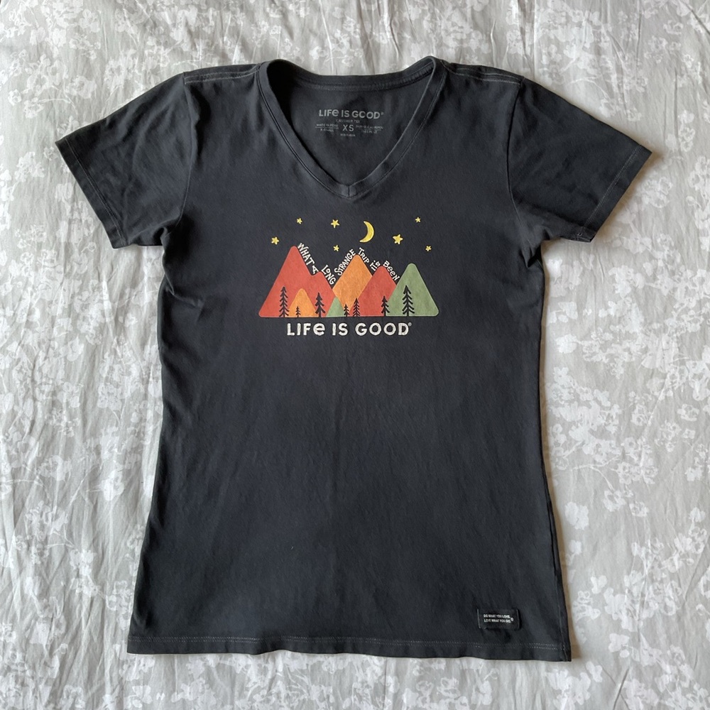 Life is Good Navy V-Neck Crusher Tee
